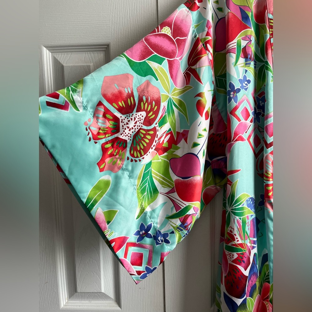 Natori Private Luxuries Star Blossom Kimono Caftan Robe Size M (NO BELT) - Picture 5 of 7